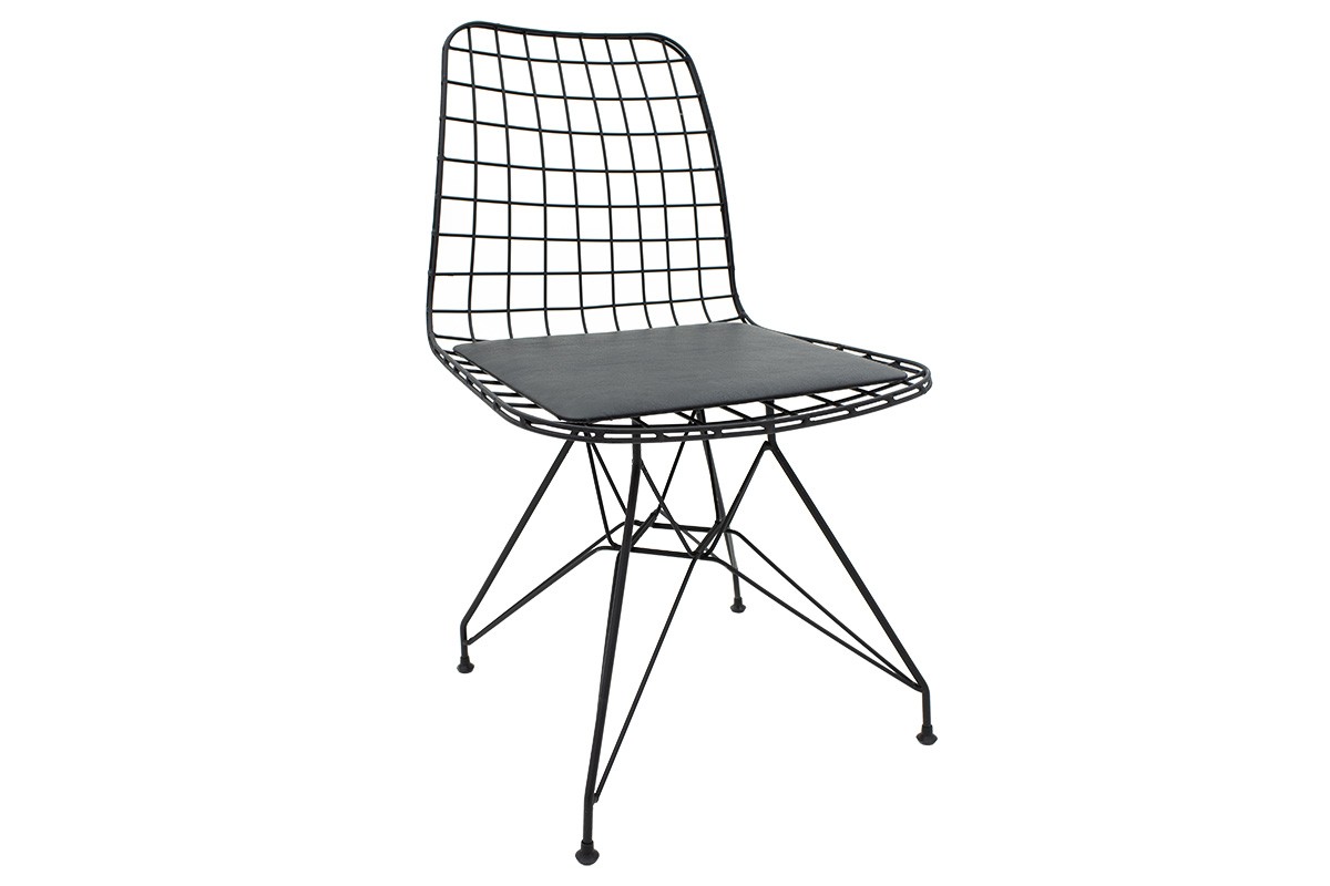 Καρέκλα “PILOT” από μέταλλο/PU σε μαύρο χρώμα 45x53x80
