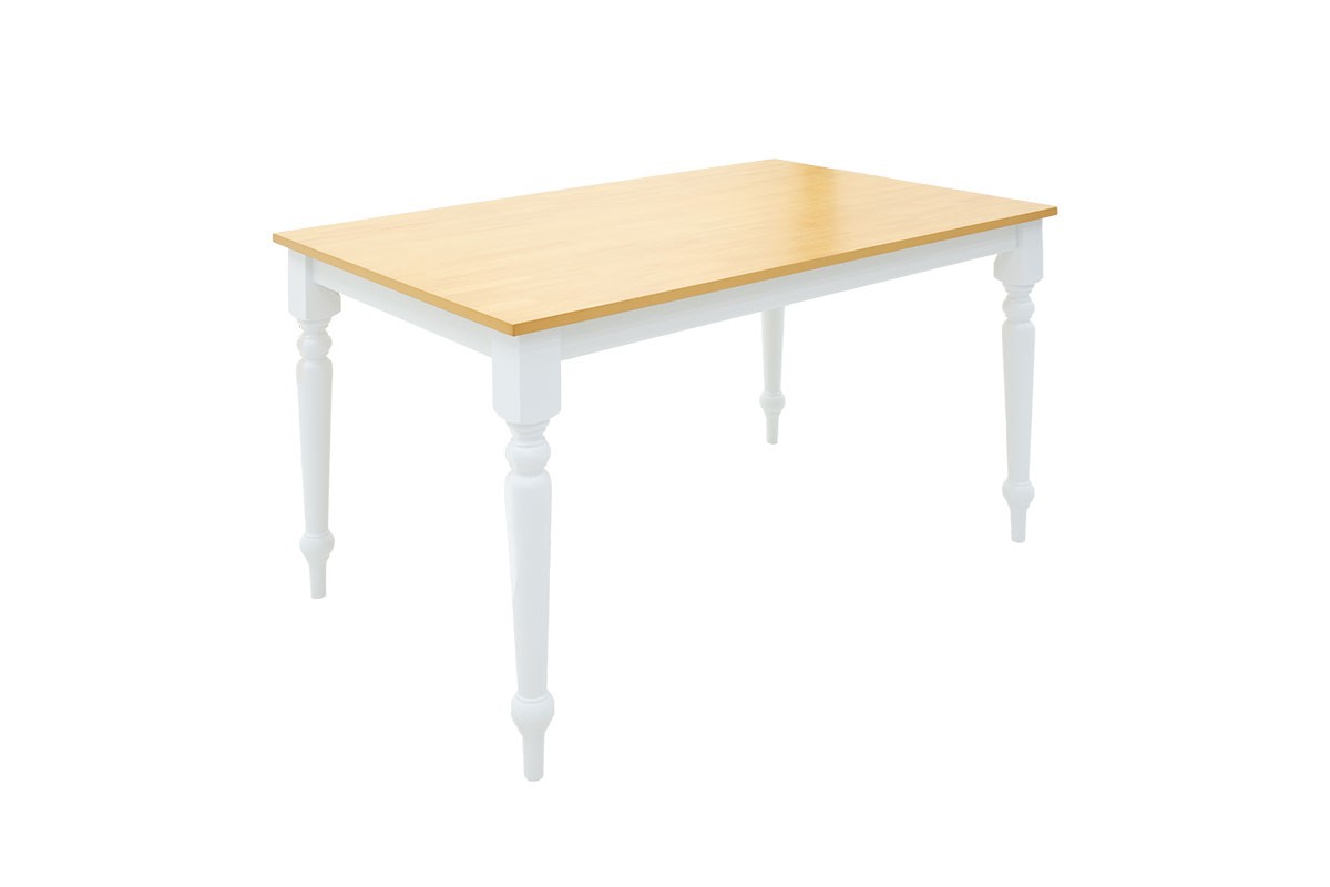 Τραπέζι “ALICE” από MDF σε φυσικό-λευκό χρώμα 120x75x74