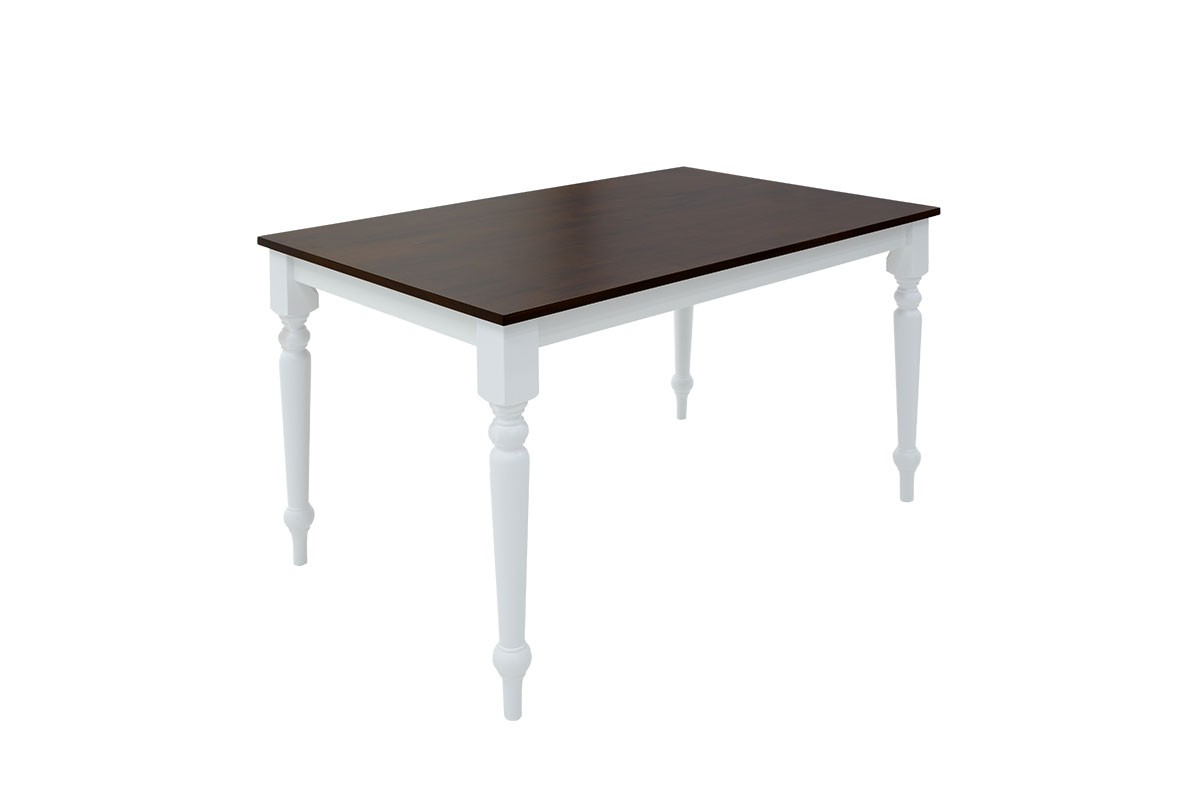 Τραπέζι “ALICE” από MDF σε καρυδί-λευκό χρώμα 120x75x74