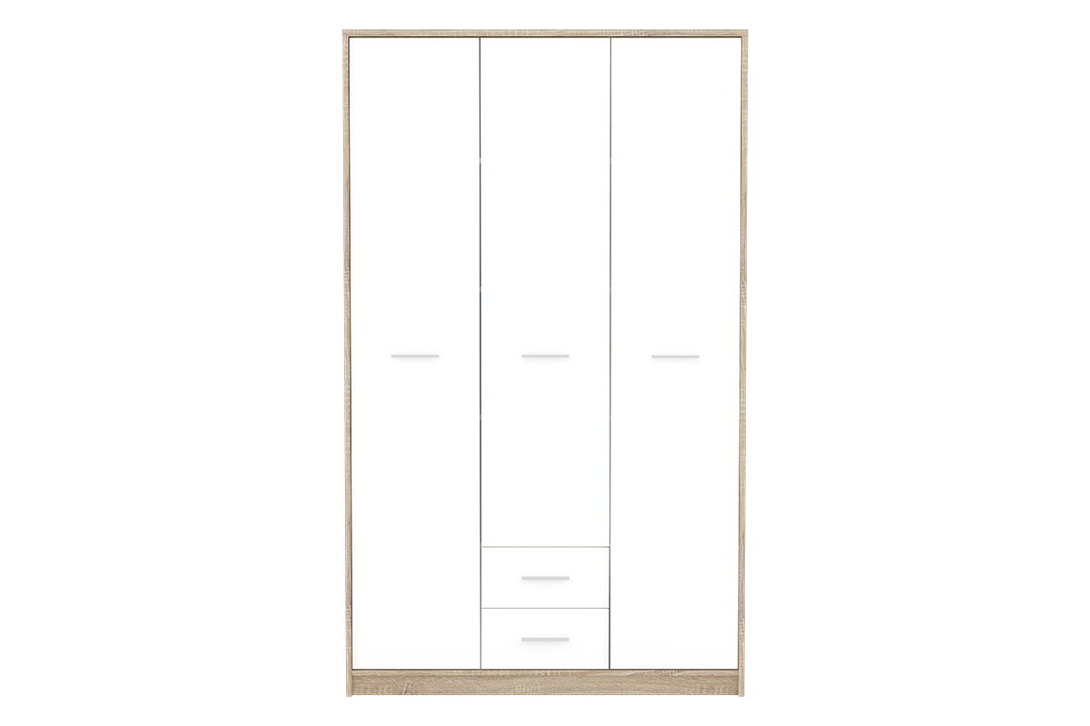 Ντουλάπα τρίφυλλη “SERENITY” σε sonoma/λευκό χρώμα 118.5x54x196.5
