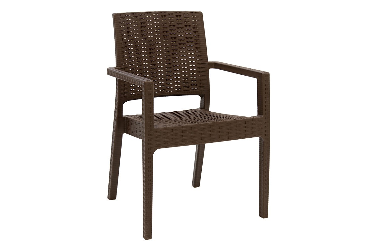 Πολυθρόνα κήπου “CABOT” από PP σε καφέ χρώμα 57x50x86.5