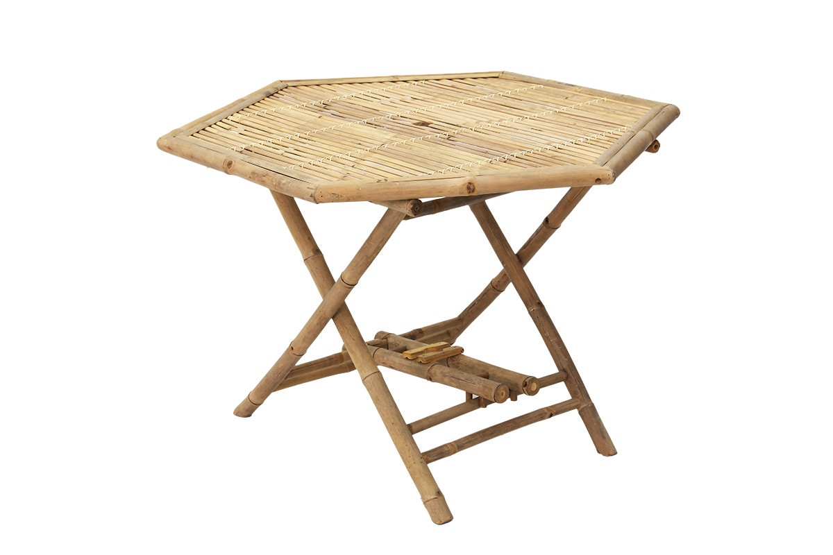 Τραπέζι “NANDO” πτυσσόμενο από μπαμπού σε φυσικό χρώμα 114x100x75