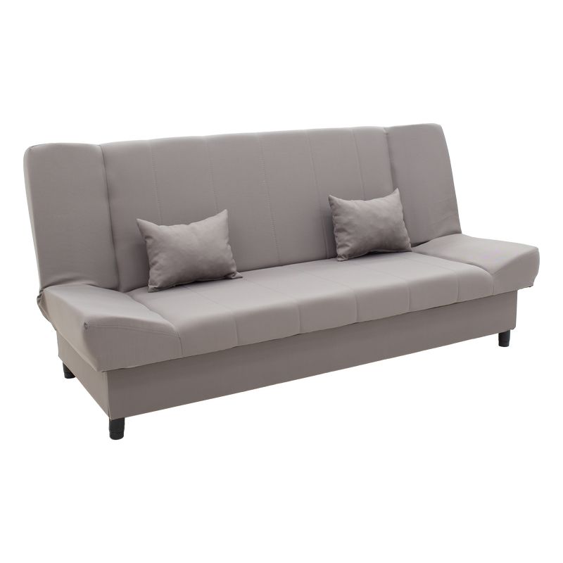 Kαναπές/κρεβάτι τριθέσιος “TIKO” με αποθηκευτικό χώρο από ύφασμα σε γκρί χρώμα 200x85x90