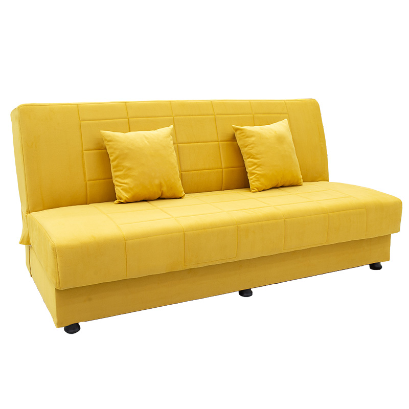 Καναπές/κρεβάτι “MELIORA” τριθέσιος από ύφασμα σε κίτρινο χρώμα 190x83x85