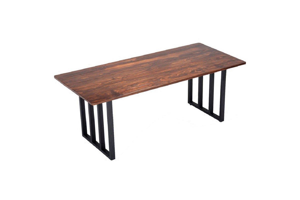 Τραπέζι “MAYER” από μασίφ ξύλο σε καρυδί/μαύρο 169x79x72