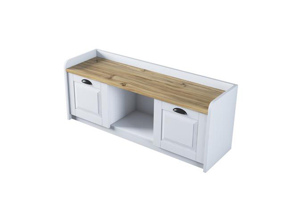 Παπουτσοθήκη “ARTHUR I” σε λευκό/καρυδί χρώμα 120x40x45