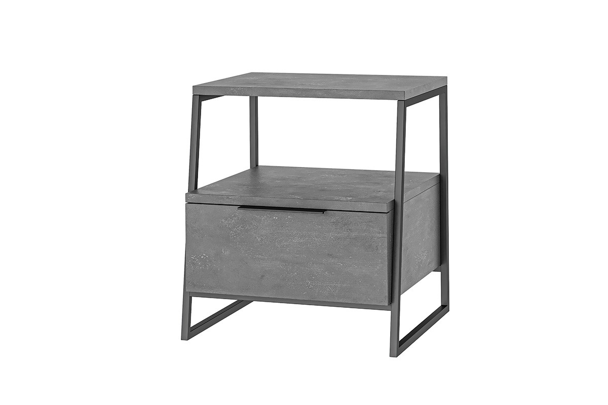 Κομοδίνο “JOHANA” σε μαύρο/γκρι antique χρώμα 45x40x50