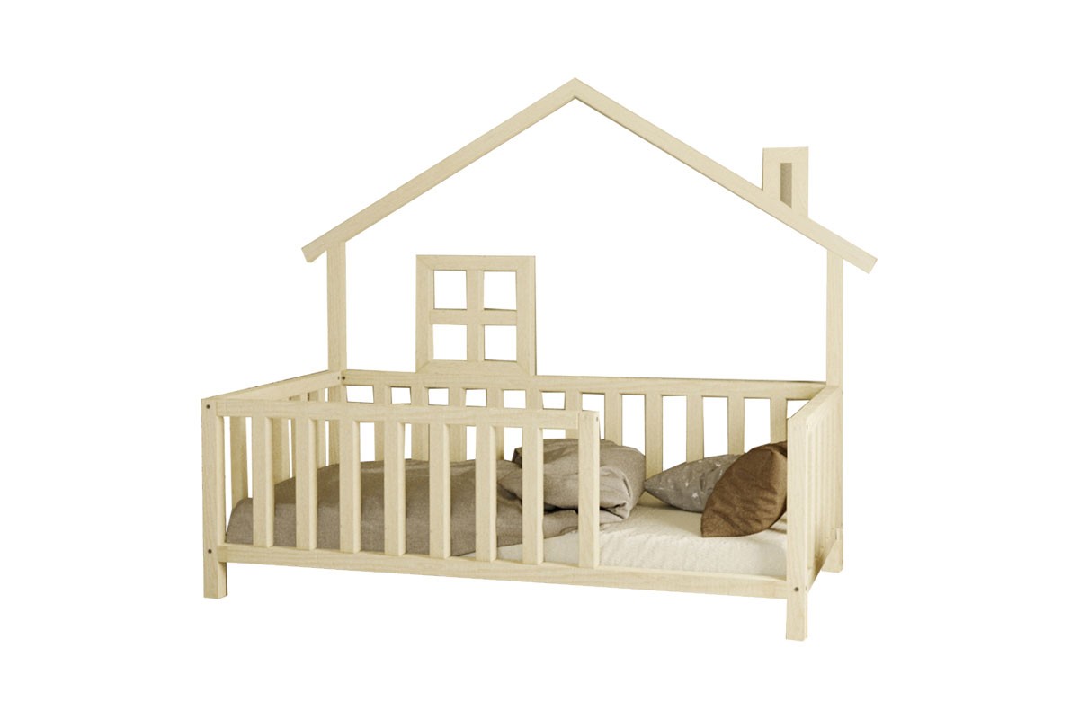 Κρεβάτι παιδικό “AMIAS” από ξύλο σε φυσικό χρώμα 90x190x171