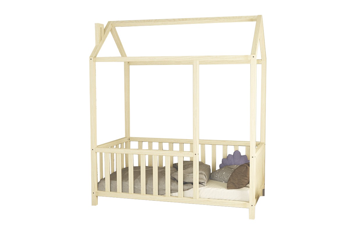 Κρεβάτι παιδικό “PAGE” από ξύλο σε φυσικό χρώμα 208x108x180