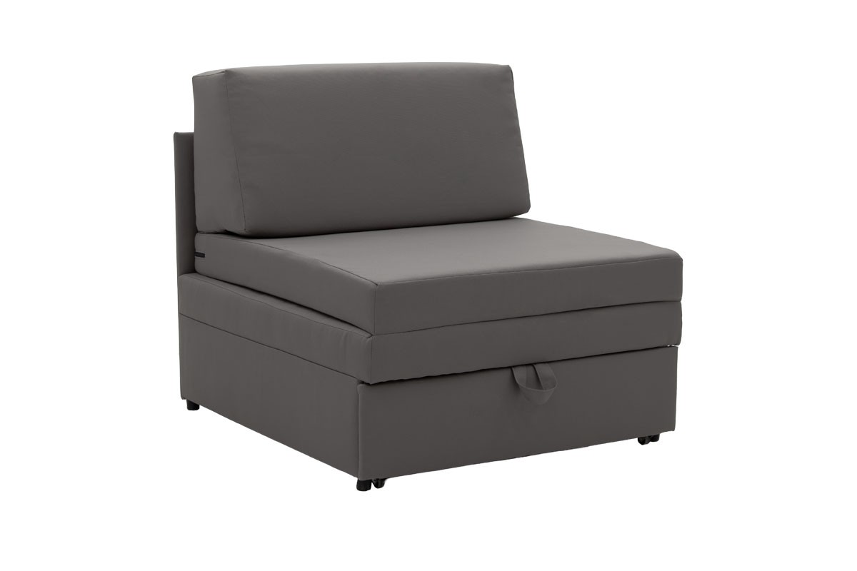 Πολυθρόνα-κρεβάτι “LYRIC” από ύφασμα σε γκρι χρώμα 85x79x99