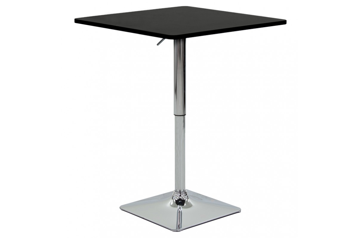 Τραπέζι μπαρ “VEGAS” από MDF/μέταλλο σε μαύρο/χρωμίου χρώμα 70x70x91.5