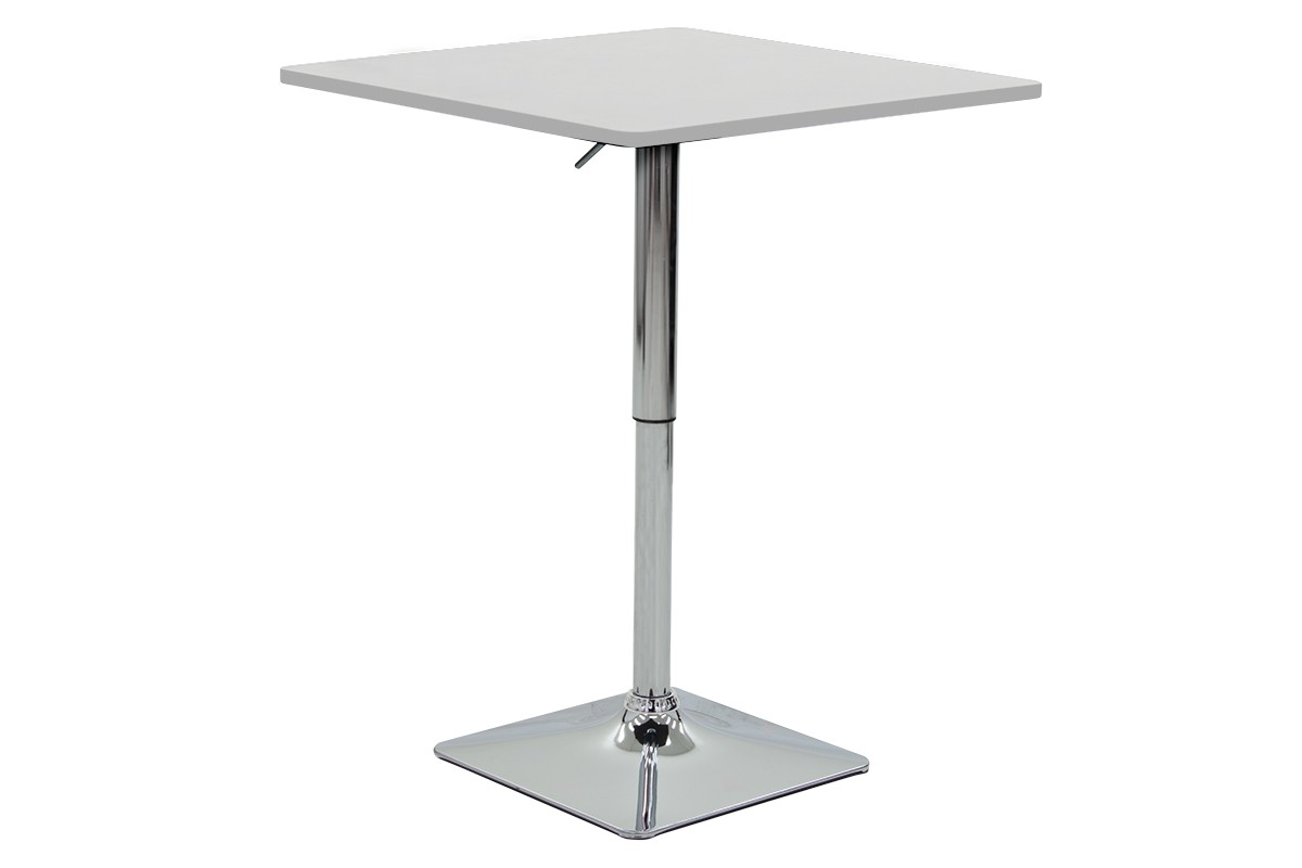 Τραπέζι μπαρ “VEGAS” από MDF/μέταλλο σε λευκό/χρωμίου χρώμα 70x70x91.5