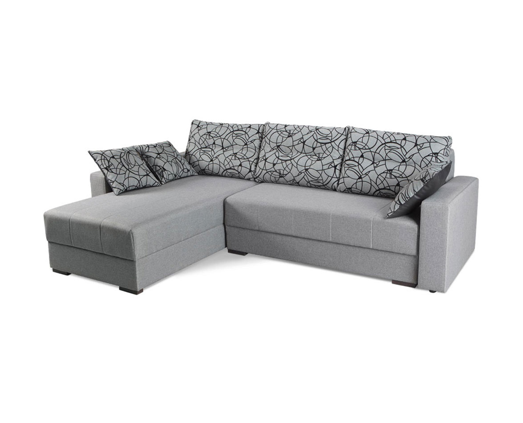 Καναπές-κρεβάτι "NINA" γωνία υφσμάτινος σε χρώμα γκρι 280x205x80