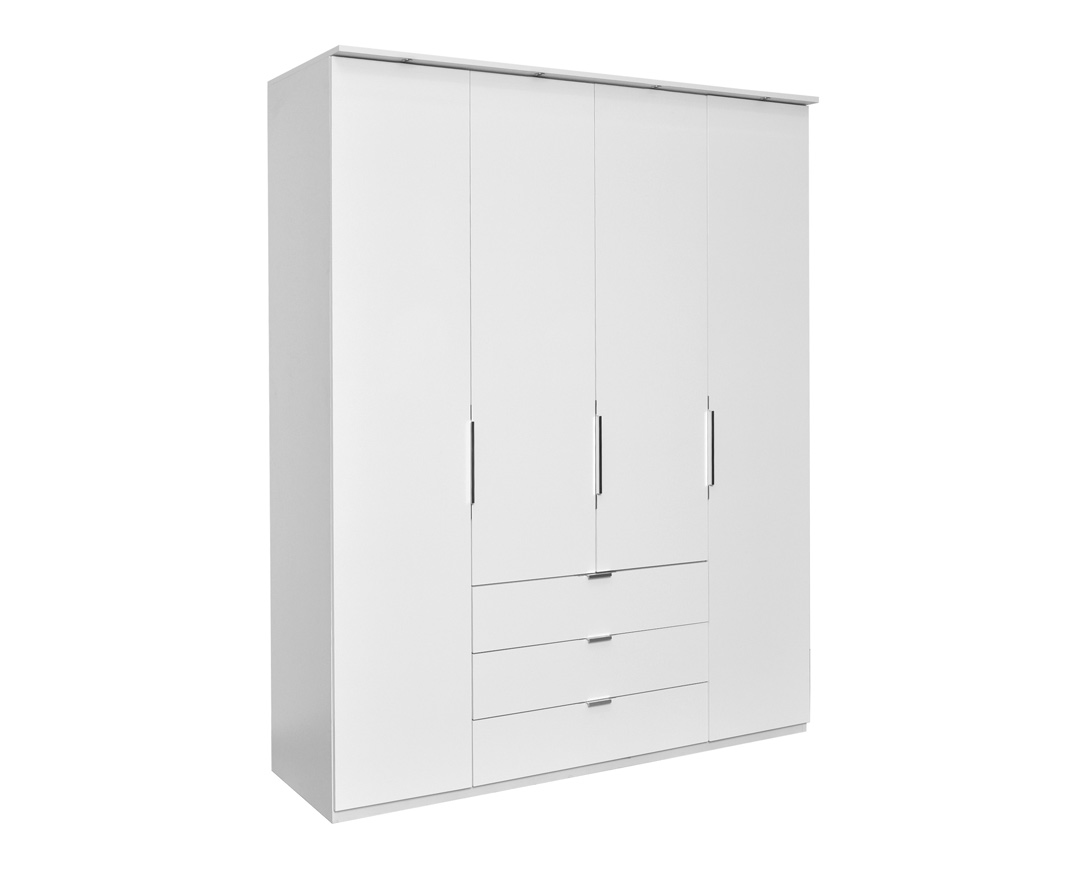 Ντουλάπα “ELEGANCE LINE” τετράφυλλη σε λευκό χρώμα 180x60x220