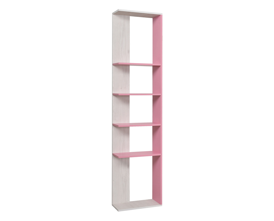 Ραφιέρα “NUMERO” σε λευκό δρυς- ροζ χρώμα 22x50x217,5