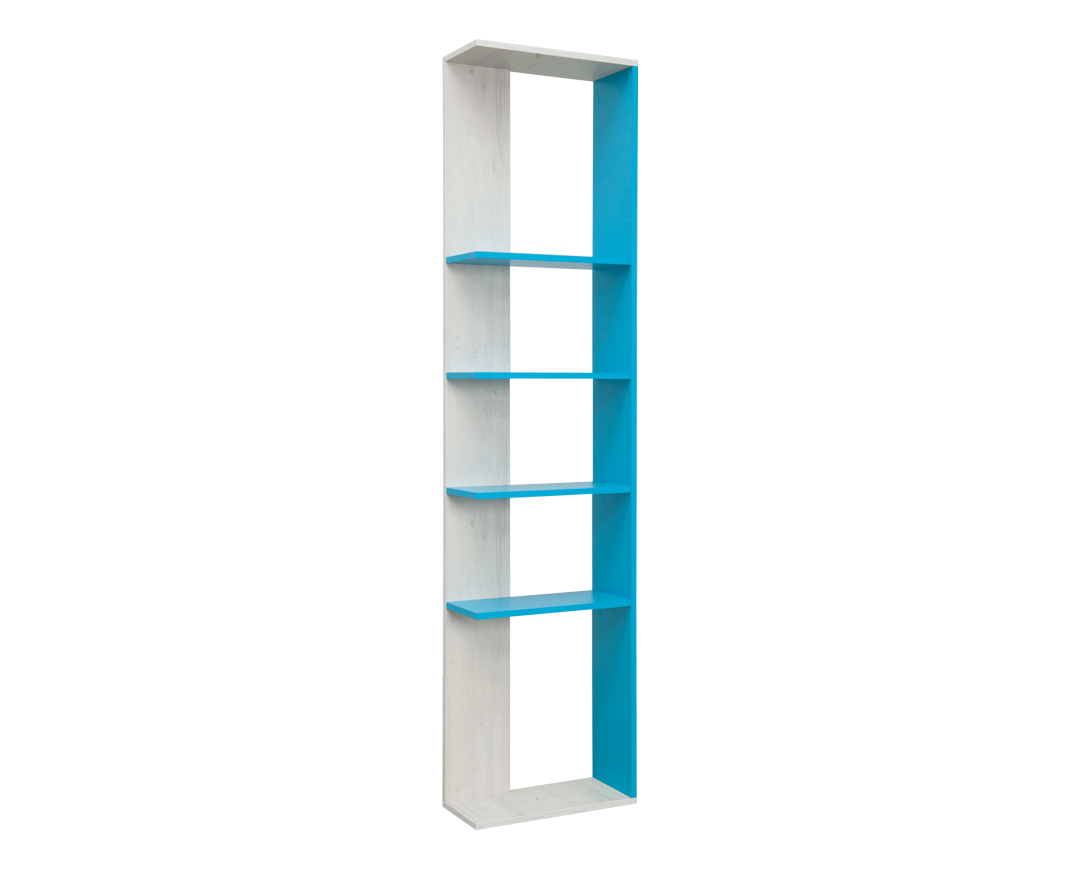 Ραφιέρα “NUMERO” σε λευκό δρυς- μπλε χρώμα 22x50x217,5