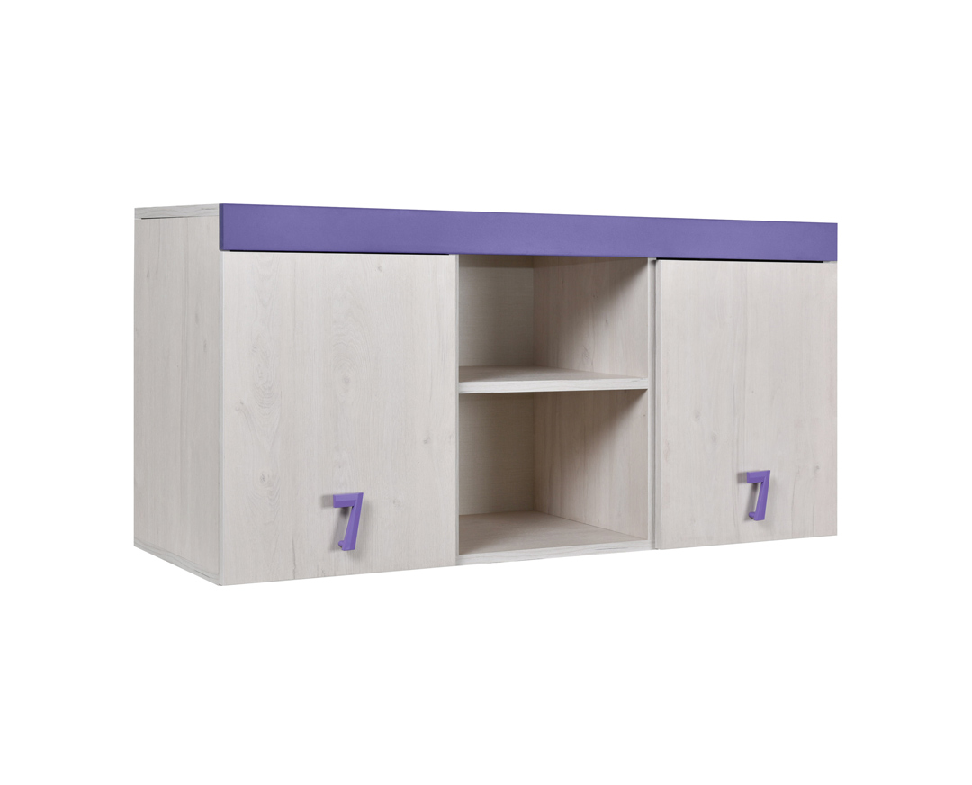 Ραφιέρα γραφείου “NUMERO” σε λευκό-μωβ χρώμα 120x42x57,5