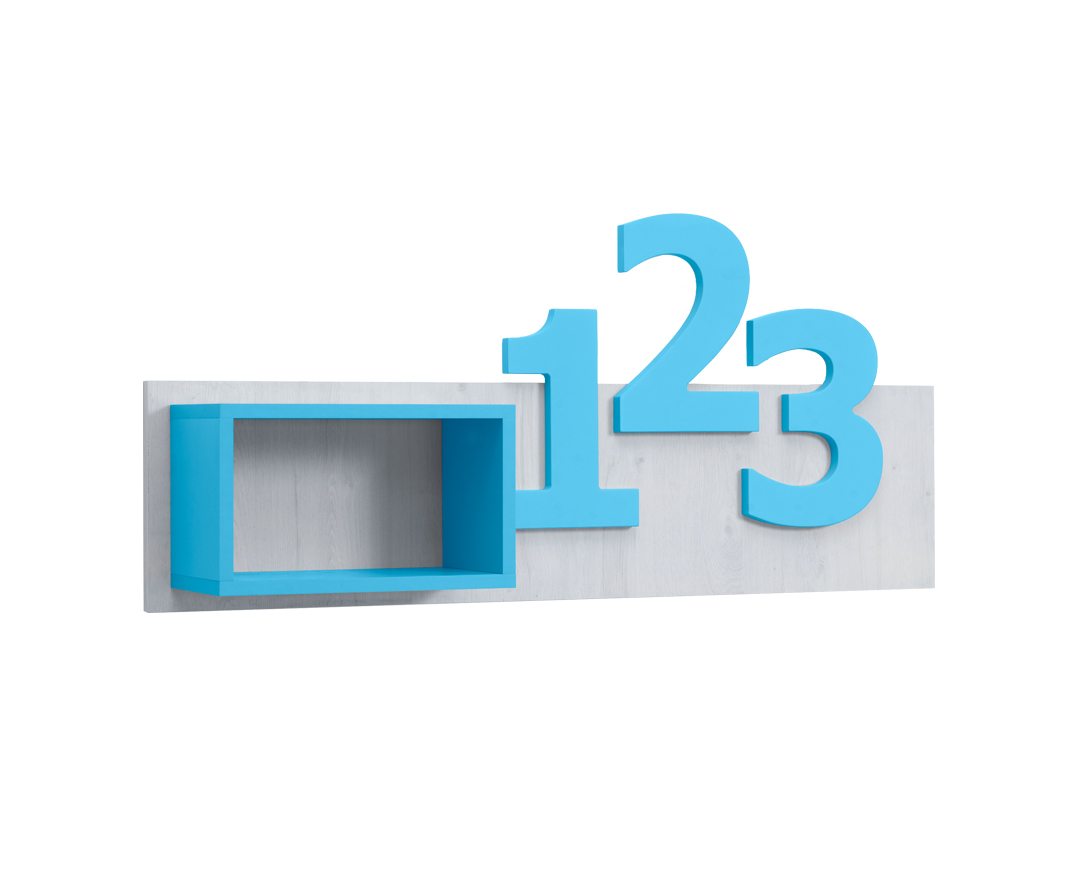 Ράφι “NUMERO” σε λευκό-μπλε χρώμα 120x22x54