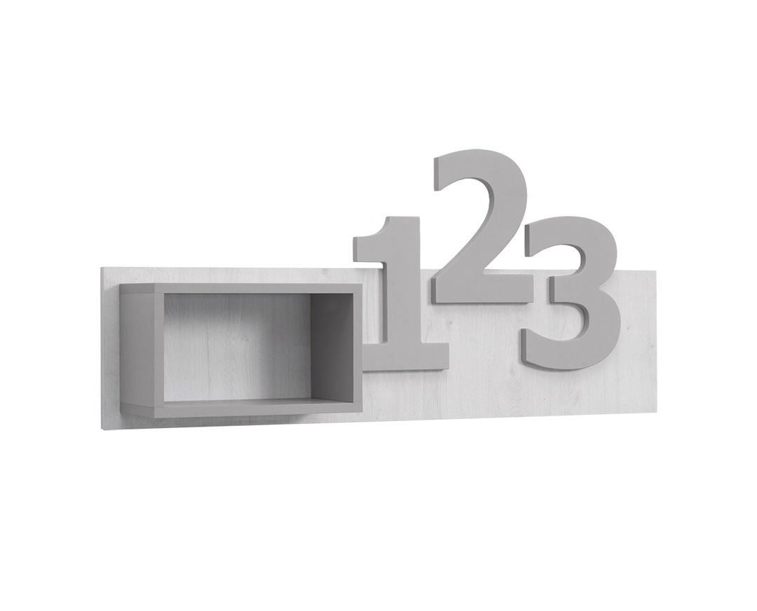 Ράφι “NUMERO” σε λευκό-γκρι χρώμα 120x22x54