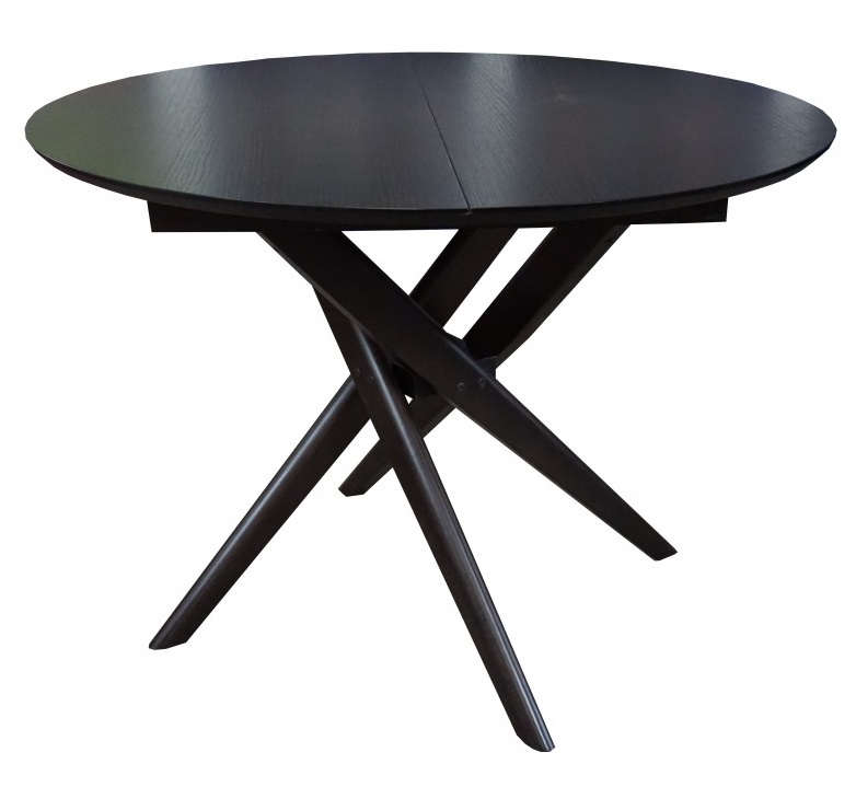 Τραπέζι φαγητού "OCTAPUS" επεκτεινόμενο ξύλινο σε χρώμα σκούρο καρυδί Φ110(+35)