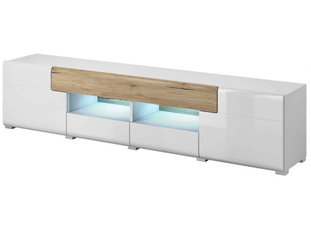 Έπιπλο τηλεόρασης “TOLDO” από mdf σε λευκό χρώμα 208x39x47