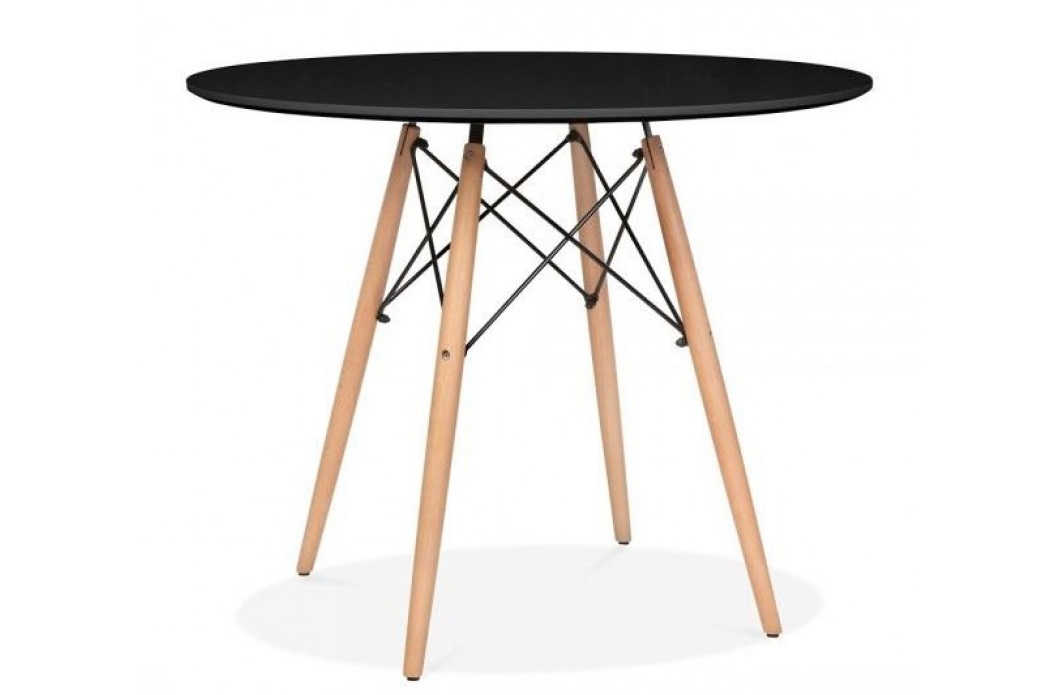 Τραπέζι “FIORINO ROUND” από mdf/ξύλο σε χρώμα μαύρο/φυσικό 80x80x76