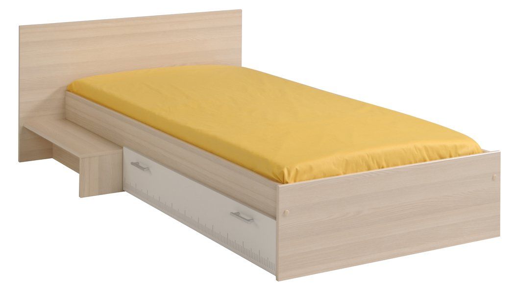 Κρεβάτι μονό “SCALA” με συρτάρι σε φυσικό χρώμα 121x203x67