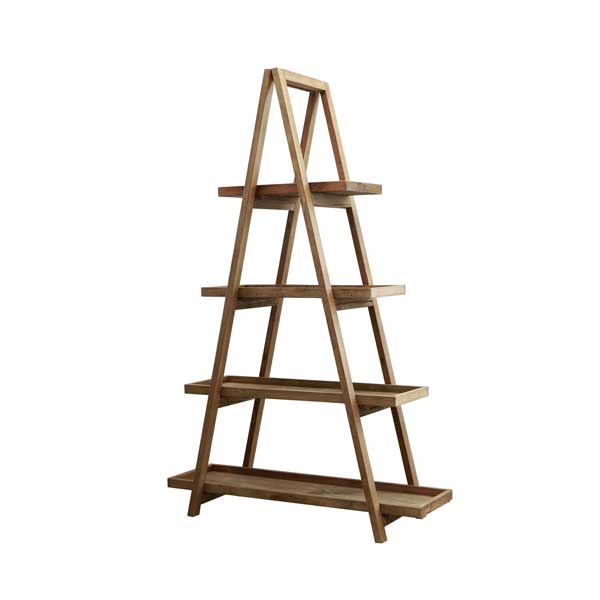 Ραφιέρα “PYRAMID” από ξύλο σε φυσικό χρώμα 120x45x190